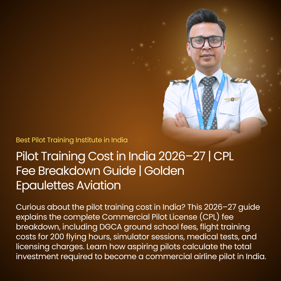 Pilot Training Cost in India 2026–27 | CPL Fee Breakdown Guide | Golden Epaulettes Aviation